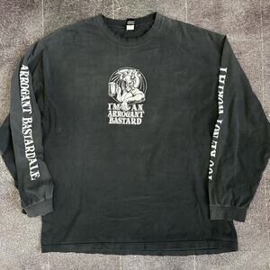 Men's Vintage 90's Stone Brewing Arrogant Bastard Ale Long Sleeve Shirt Sz 2XL